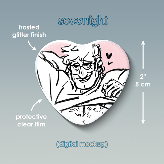 [PREORDER] Ford Cute | Glitter Heart Button