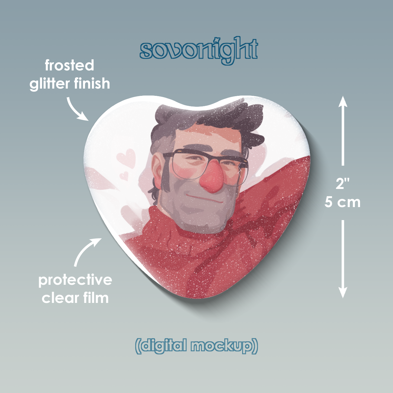 [PREORDER] Ford Flirt | Glitter Heart Button
