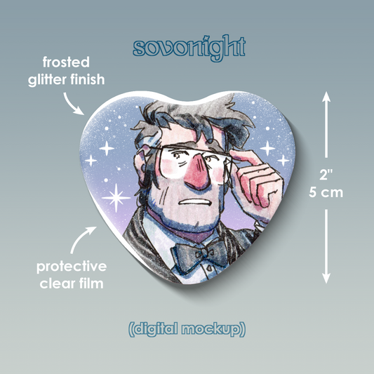 [PREORDER] Ford Professor | Glitter Heart Button