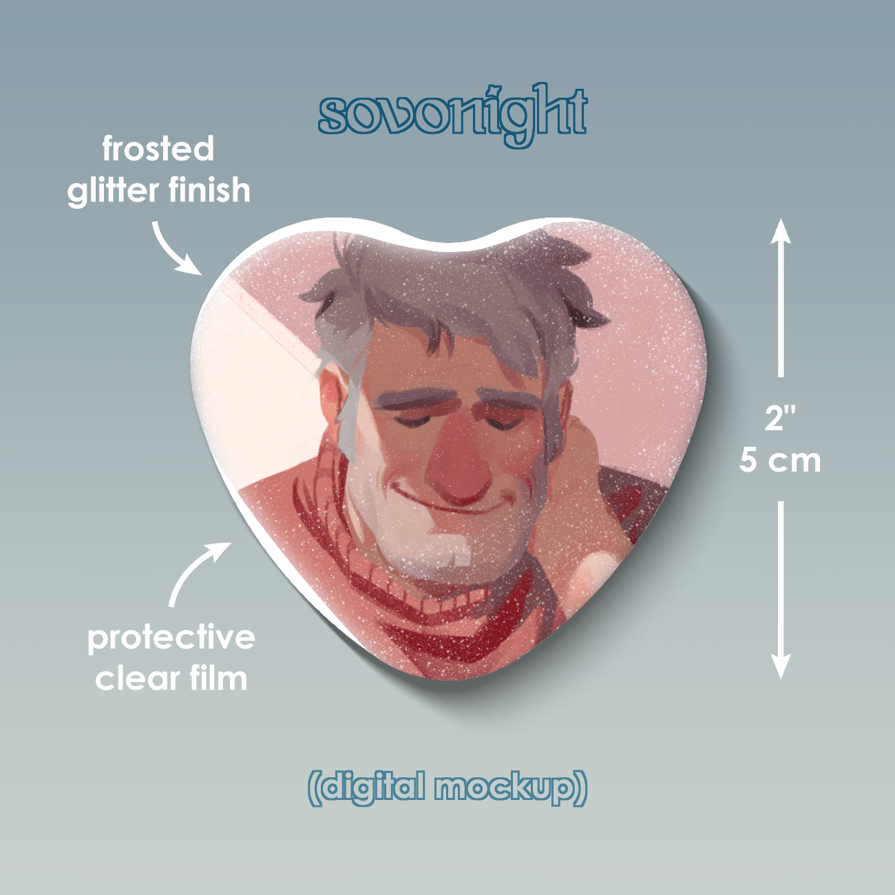 [PREORDER] Ford Soft | Glitter Heart Button