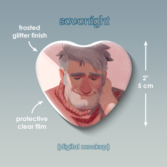 [PREORDER] Ford Soft | Glitter Heart Button