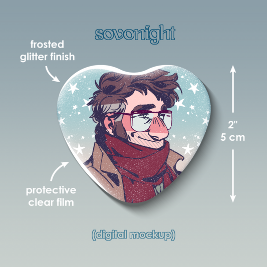 [PREORDER] Ford Warm | Glitter Heart Button