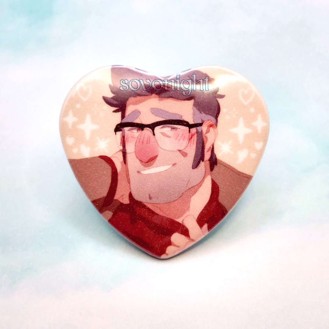 [PREORDER] Ford Shy | Glitter Heart Button