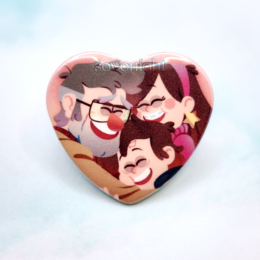[PREORDER] Ford Hug | Glitter Heart Button