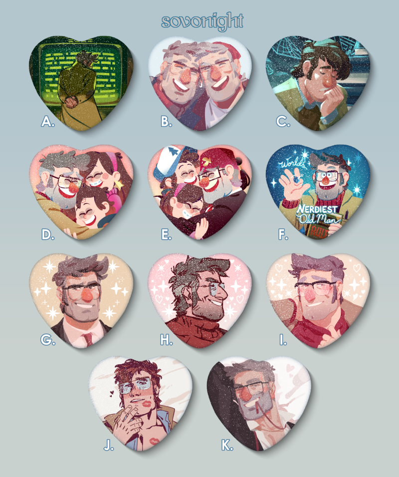 Ford Foreboding | Glitter Heart Button