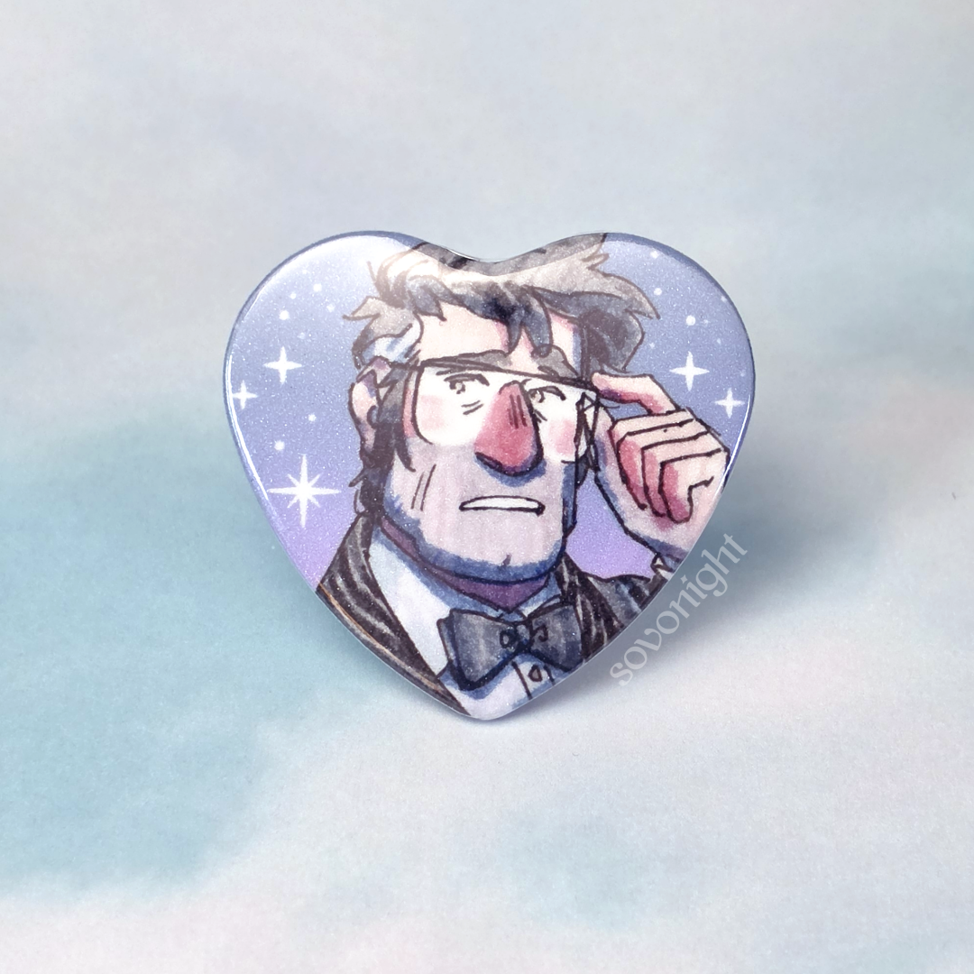 Ford Professor | Glitter Heart Button