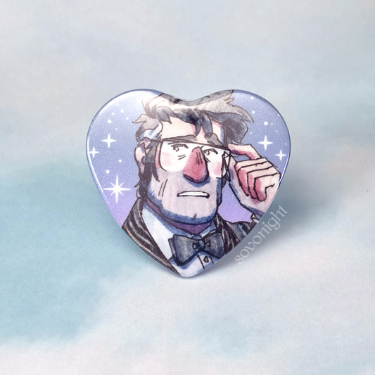 Ford Professor | Glitter Heart Button