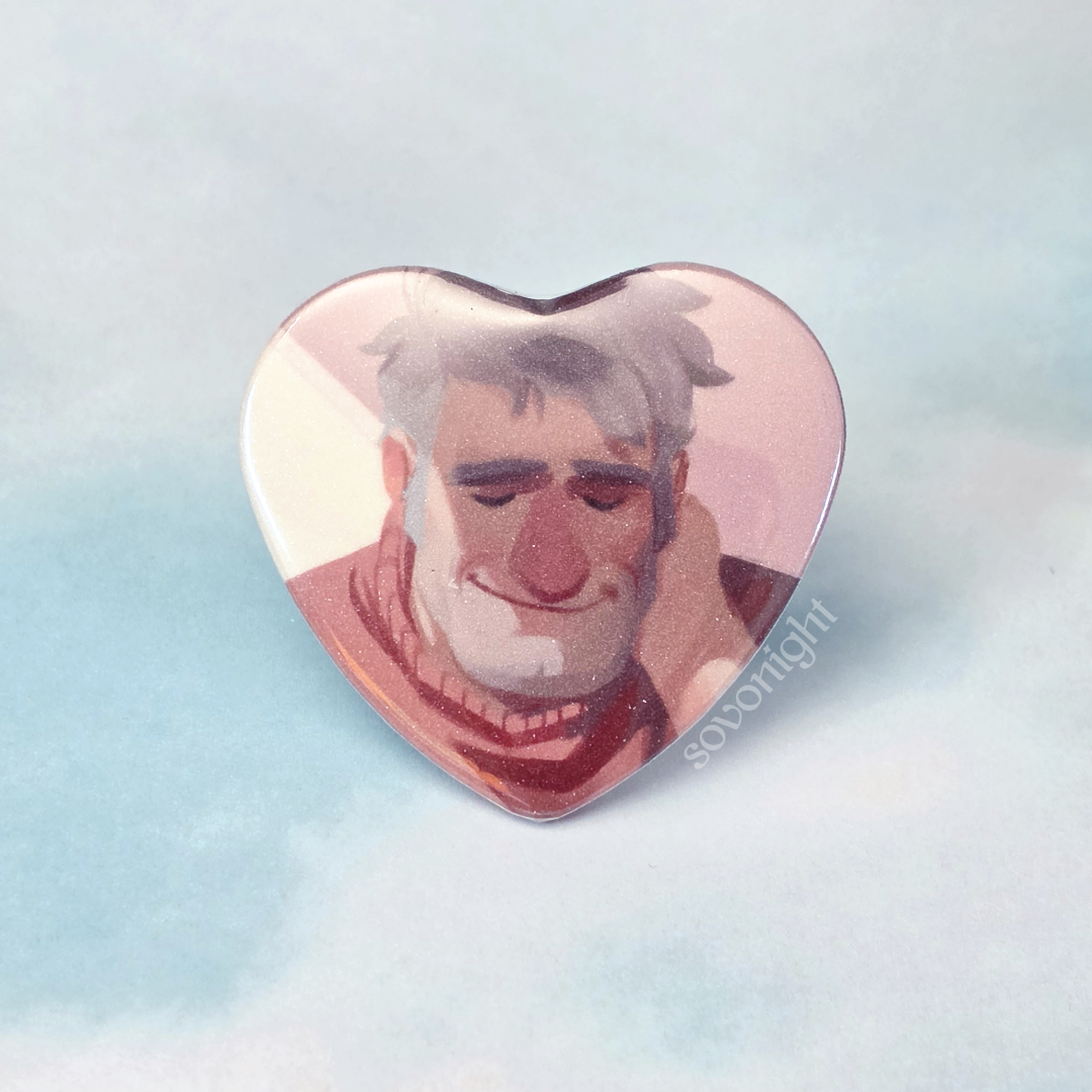 Ford Soft | Glitter Heart Button