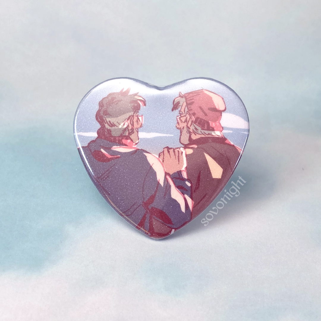 Sailing Stans II | Glitter Heart Button
