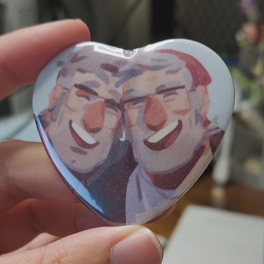 Dr. Mystery | Glitter Heart Button