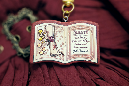 Bhaalspawn's Journal | Embossed Wood Charm